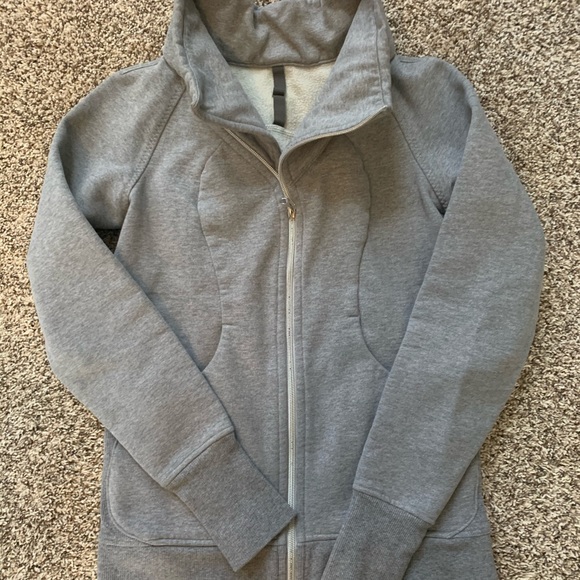 Lululemon grey silver zipper sweatshirt jacket - Picture 1 of 3